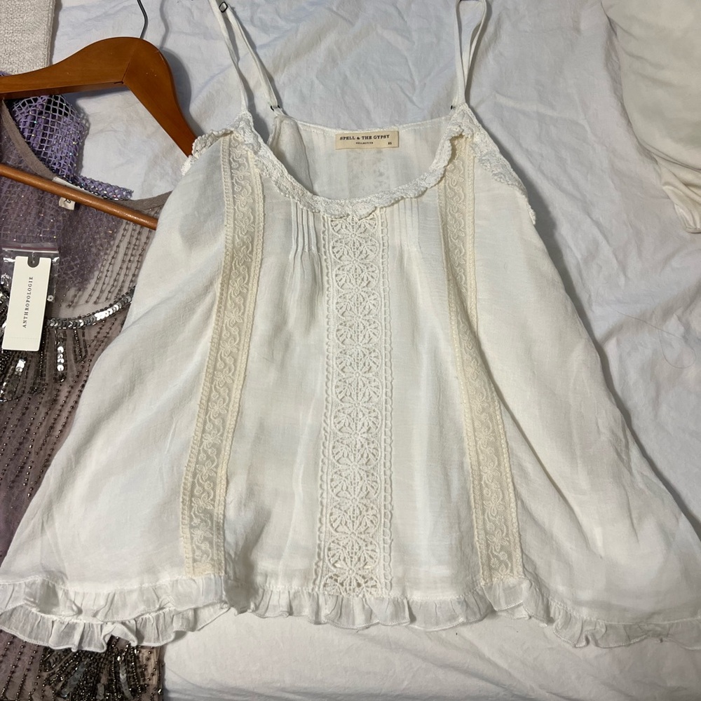 Spell hanging rock cami XS slight discoloration on straps see pics